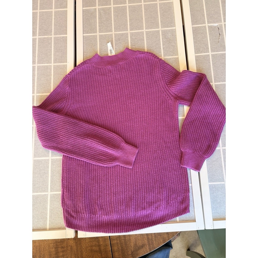 NWT 🪻Old Navy Purple Cable Knit Mock Neck Sweater Long Sleeve Sz youth XL-14💜 - Picture 7 of 7